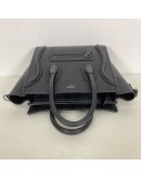 CELINE Nano Luggage with Shoulder Strap in Black Grained Calfskin - SHW (Year 2019)