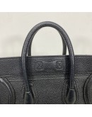 CELINE Nano Luggage with Shoulder Strap in Black Grained Calfskin - SHW (Year 2019)
