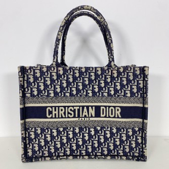 CHRISTIAN DIOR Medium Book Tote in Blue Oblique Jacquard (Year 2021)