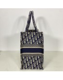 CHRISTIAN DIOR Medium Book Tote in Blue Oblique Jacquard (Year 2021)