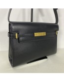 YVES SAINT LAURENT Medium Manhattan in Box Shoulder Bag in Black Calfskin - Bronze Tone Hardware