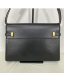 YVES SAINT LAURENT Medium Manhattan in Box Shoulder Bag in Black Calfskin - Bronze Tone Hardware