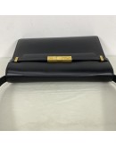 YVES SAINT LAURENT Medium Manhattan in Box Shoulder Bag in Black Calfskin - Bronze Tone Hardware