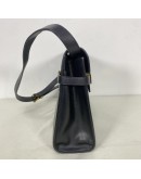 YVES SAINT LAURENT Medium Manhattan in Box Shoulder Bag in Black Calfskin - Bronze Tone Hardware