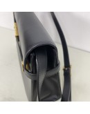 YVES SAINT LAURENT Medium Manhattan in Box Shoulder Bag in Black Calfskin - Bronze Tone Hardware