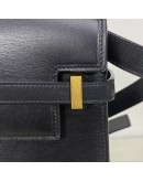 YVES SAINT LAURENT Medium Manhattan in Box Shoulder Bag in Black Calfskin - Bronze Tone Hardware