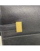 YVES SAINT LAURENT Medium Manhattan in Box Shoulder Bag in Black Calfskin - Bronze Tone Hardware