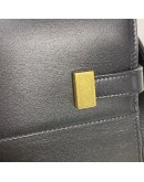 YVES SAINT LAURENT Medium Manhattan in Box Shoulder Bag in Black Calfskin - Bronze Tone Hardware