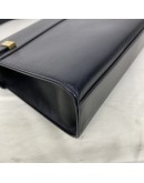 YVES SAINT LAURENT Medium Manhattan in Box Shoulder Bag in Black Calfskin - Bronze Tone Hardware