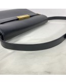 YVES SAINT LAURENT Medium Manhattan in Box Shoulder Bag in Black Calfskin - Bronze Tone Hardware