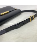 YVES SAINT LAURENT Medium Manhattan in Box Shoulder Bag in Black Calfskin - Bronze Tone Hardware