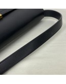 YVES SAINT LAURENT Medium Manhattan in Box Shoulder Bag in Black Calfskin - Bronze Tone Hardware