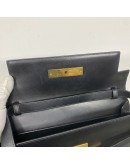 YVES SAINT LAURENT Medium Manhattan in Box Shoulder Bag in Black Calfskin - Bronze Tone Hardware