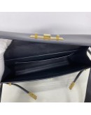 YVES SAINT LAURENT Medium Manhattan in Box Shoulder Bag in Black Calfskin - Bronze Tone Hardware