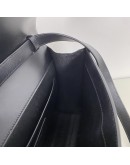 YVES SAINT LAURENT Medium Manhattan in Box Shoulder Bag in Black Calfskin - Bronze Tone Hardware