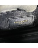 YVES SAINT LAURENT Medium Manhattan in Box Shoulder Bag in Black Calfskin - Bronze Tone Hardware