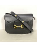 GUCCI Horsebit 1955 Medium Shoulder Bag in Black Calfskin – GHW