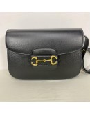 GUCCI Horsebit 1955 Medium Shoulder Bag in Black Calfskin – GHW