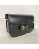 GUCCI Horsebit 1955 Medium Shoulder Bag in Black Calfskin – GHW