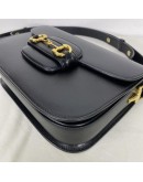 GUCCI Horsebit 1955 Medium Shoulder Bag in Black Calfskin – GHW