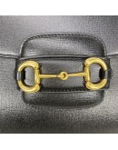 GUCCI Horsebit 1955 Medium Shoulder Bag in Black Calfskin – GHW