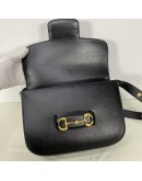 GUCCI Horsebit 1955 Medium Shoulder Bag in Black Calfskin – GHW