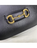 GUCCI Horsebit 1955 Medium Shoulder Bag in Black Calfskin – GHW