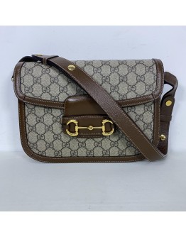 GUCCI Horsebit 1955 Medium Shoulder Bag in Brown GG Supreme – GHW