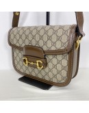 GUCCI Horsebit 1955 Medium Shoulder Bag in Brown GG Supreme – GHW