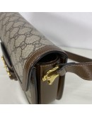 GUCCI Horsebit 1955 Medium Shoulder Bag in Brown GG Supreme – GHW