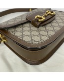 GUCCI Horsebit 1955 Medium Shoulder Bag in Brown GG Supreme – GHW