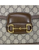 GUCCI Horsebit 1955 Medium Shoulder Bag in Brown GG Supreme – GHW
