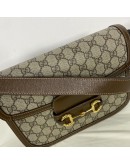 GUCCI Horsebit 1955 Medium Shoulder Bag in Brown GG Supreme – GHW
