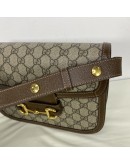 GUCCI Horsebit 1955 Medium Shoulder Bag in Brown GG Supreme – GHW