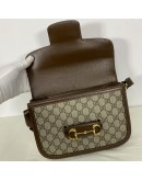 GUCCI Horsebit 1955 Medium Shoulder Bag in Brown GG Supreme – GHW