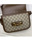 GUCCI Horsebit 1955 Medium Shoulder Bag in Brown GG Supreme – GHW