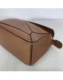 LOEWE Mini Puzzle Bag with Shoulder Strap in Tan Soft Grained Calfskin – SHW