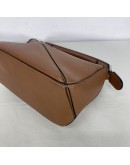 LOEWE Mini Puzzle Bag with Shoulder Strap in Tan Soft Grained Calfskin – SHW