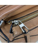 LOEWE Mini Puzzle Bag with Shoulder Strap in Tan Soft Grained Calfskin – SHW