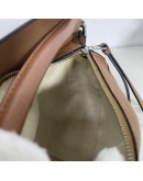 LOEWE Mini Puzzle Bag with Shoulder Strap in Tan Soft Grained Calfskin – SHW