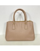 PRADA Small Galleria Tote Bag with Shoulder Strap in Nude Saffiano Leather – GHW