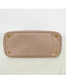 PRADA Small Galleria Tote Bag with Shoulder Strap in Nude Saffiano Leather – GHW
