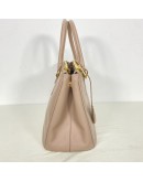 PRADA Small Galleria Tote Bag with Shoulder Strap in Nude Saffiano Leather – GHW