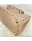 PRADA Small Galleria Tote Bag with Shoulder Strap in Nude Saffiano Leather – GHW