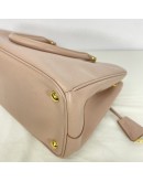 PRADA Small Galleria Tote Bag with Shoulder Strap in Nude Saffiano Leather – GHW