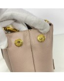 PRADA Small Galleria Tote Bag with Shoulder Strap in Nude Saffiano Leather – GHW