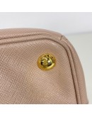 PRADA Small Galleria Tote Bag with Shoulder Strap in Nude Saffiano Leather – GHW