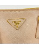 PRADA Small Galleria Tote Bag with Shoulder Strap in Nude Saffiano Leather – GHW