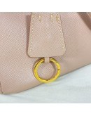 PRADA Small Galleria Tote Bag with Shoulder Strap in Nude Saffiano Leather – GHW
