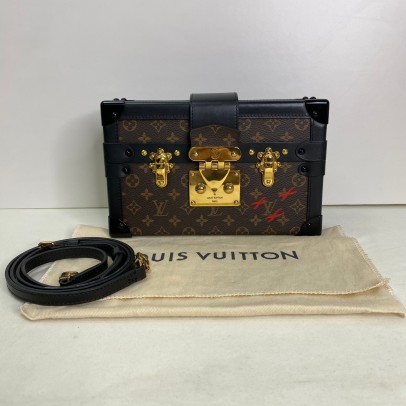 LOUIS VUITTON Monogram Petite Malle with Shoulder Strap – GHW (Microchip)